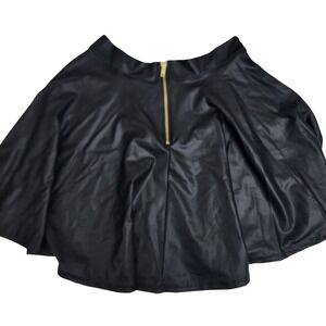 Womens 1x Pleather "Leather" Black Skirt Mini Goth Sexy Grunge Date night
